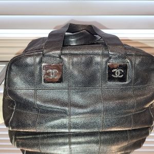 Chanel black bowling bag
